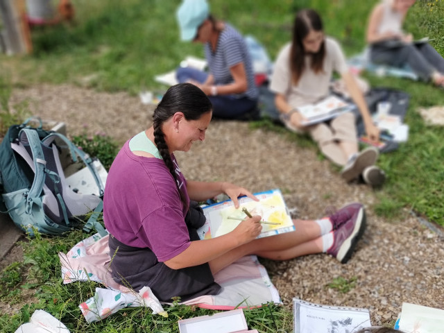 Stage calligraphie et peinture en pleine nature